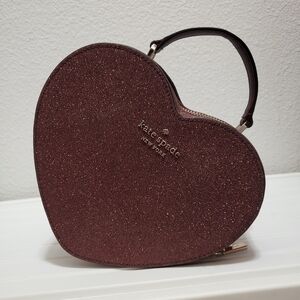 Kate Spade Heart-Shaped Glitter Bag - Raspberry